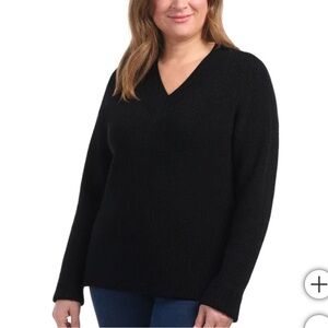 Hilary Radley Lurex V Neck sweater with Sprakle